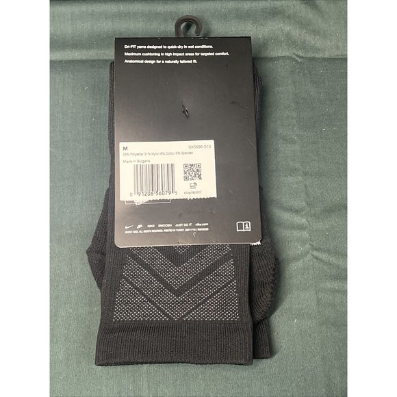 Nike Vapor Football Black Crew Socks, Men's Shoe Size 6-8 M, Youth 5Y-7Y, L31MP - Picture 6 of 6